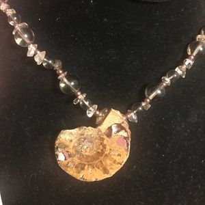 AMMONITE Fossil Pendant Necklace -NEW!